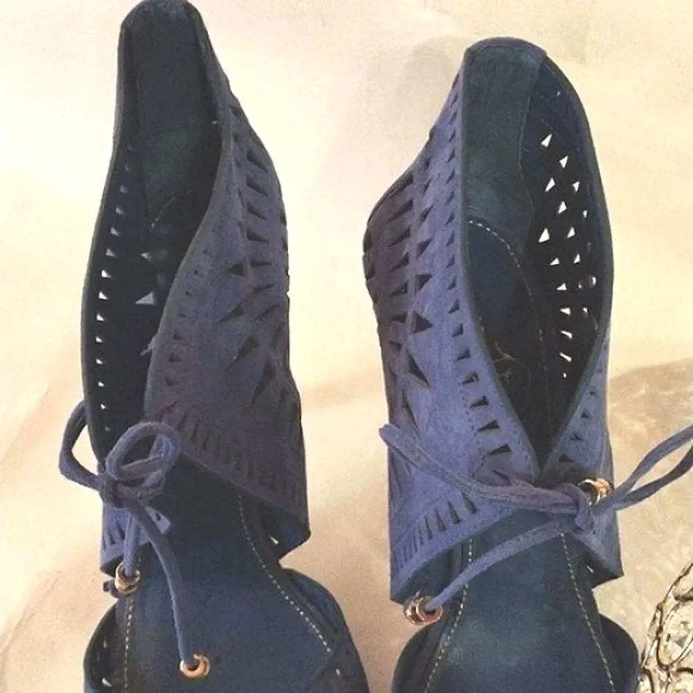 Ivanka Trump Colbalt Cage Heels